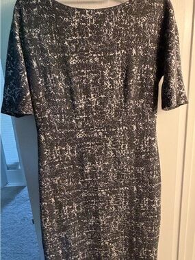 Maggy London Gray and White Textured Midi Dress